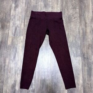 Loft Outlet Womens XS Burgundy Heather Knit Leggings Wide Waistband